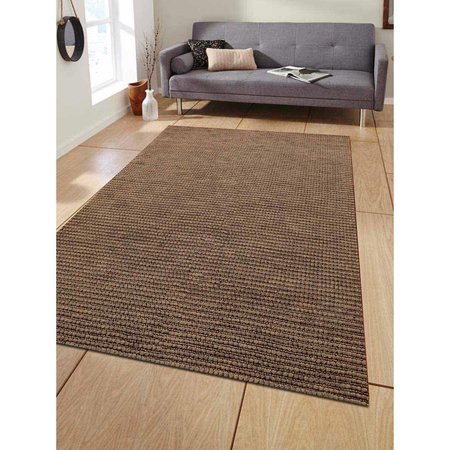 GLITZY RUGS 4 x 6 ft. Hand Woven Jute Solid Rectangle Area Rug, Beige UBSJ00059W0001A4